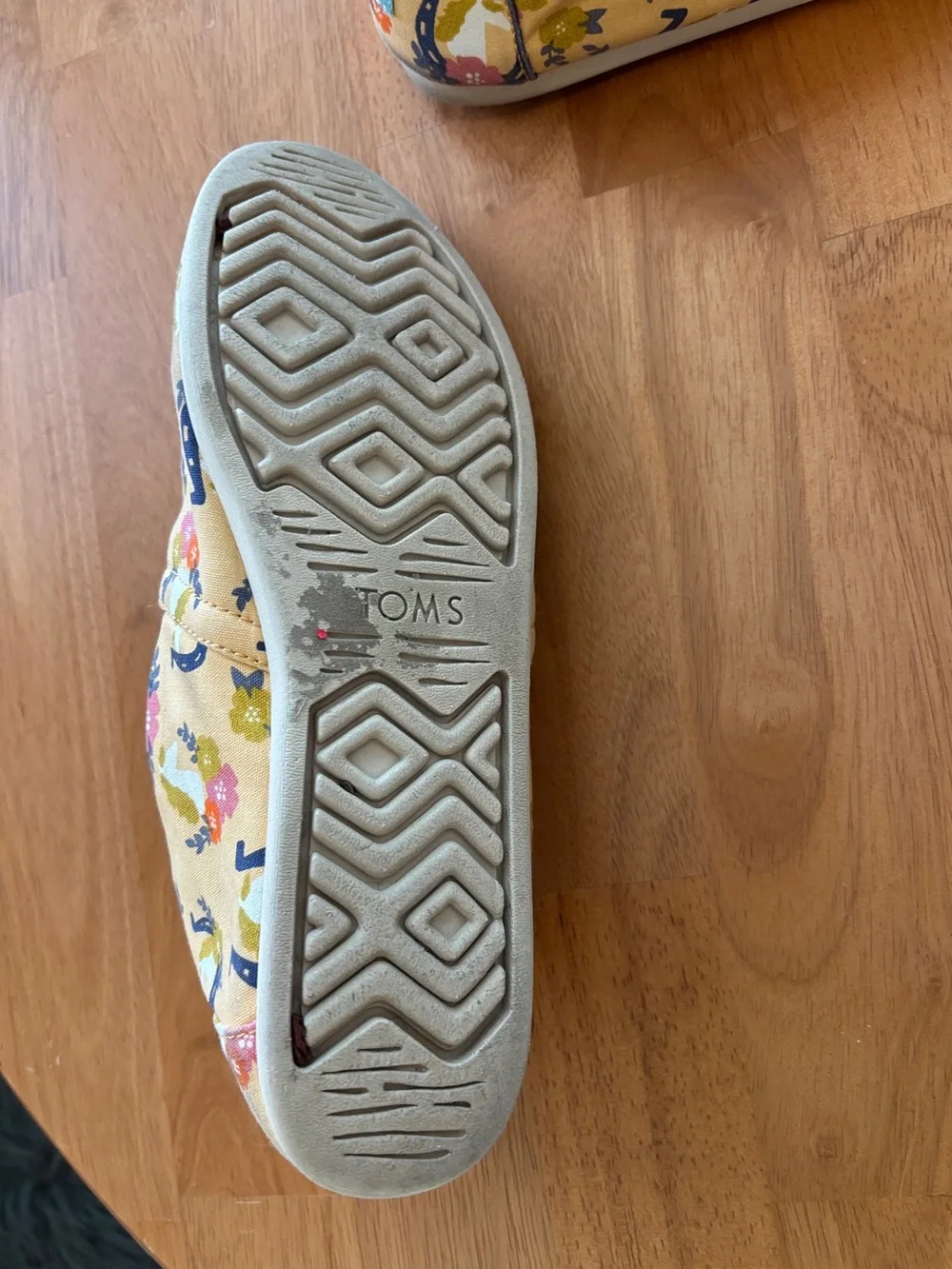 TOMS Alpargata Apricot Slip-On Shoes with Horseshoe Print ~ Women’s 9 ~